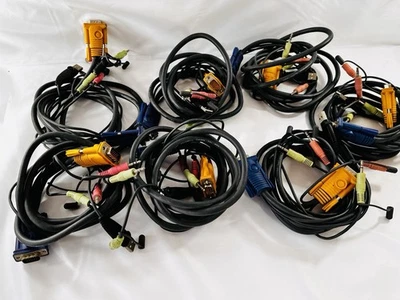 Lote de 7: Cables USB KVM (Teclado, Video, Mouse) con soporte de audio Foto 1 de 4