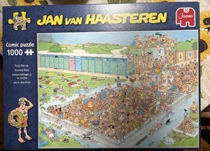 Jan Van Haasteren 1000 piece jigsaw 'Pool Pile Up' complete - Picture 1 of 2