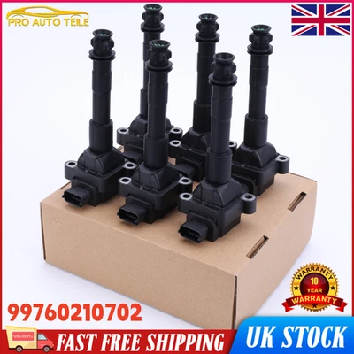 6PCS FOR PORSCHE 911 BOXSTER CAYMAN 986 987 996 997 NEW IGNITION COILS PACK UK - Image 1 of 4