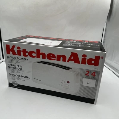 KitchenAid Long Slot Toaster 2 Slots Digital Toaster White Mod KTT570 New In Box - Image 1 of 4