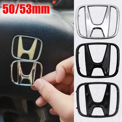 50/53mm Car Steering Wheel Center Emblem Badge for Honda Civic Accord CRV HRV - Image 1 of 4