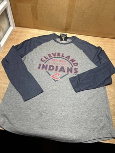 NEU mit Etikett Cleveland Indians MLB Raglan blau/grau 3/4 T-Shirt Herren Größe XL - - Bild 1 von 5