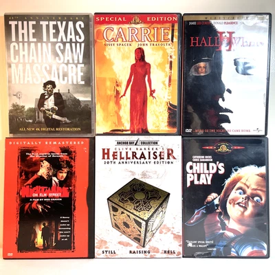 6 CLASSIC HORROR MOVIES (DVD) Action Comedy Slasher Supernatural Thriller - Image 1 of 4