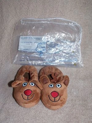 Avon Tiny Tillia REINDEER Animal Slippers Kids Unisex Size S-M New - Image 1 of 3