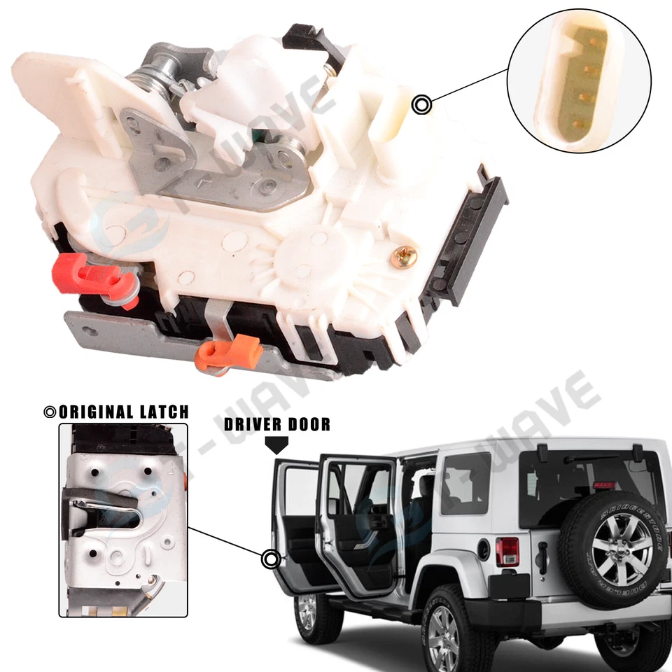 NUEVO Actuador de bloqueo de puerta delantero izquierdo del lado del conductor para 07-18 Jeep Wrangler JK Foto 1 de 4