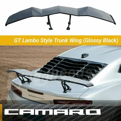 Подходит для Chevrolet Camaro GT Lambo глянцевый черный спойлер крыло заднего багажника  - Изображение 1 из 4