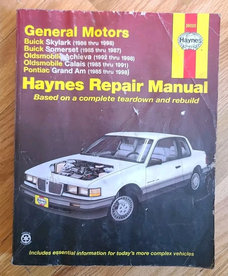 Haynes Buick Skylark Oldsmobile Achieva Pontiac Grand Am 38025 Repair Manual GM - Image 1 of 1