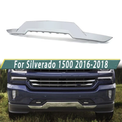 Front Bumper Lower Skid Plate Trim Chrome For Chevrolet Silverado 1500 2016-18 Foto 1 de 4