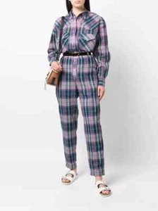 Isabel Marant Etoile Damen Bacopa Kariert Aufdruck Kurzer Overall Kleid S 34 - Bild 1 von 9