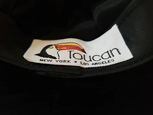 Toucan Collection Hat Blk Velveteen VTG Dried Floral Front Trim - Picture 1 of 3
