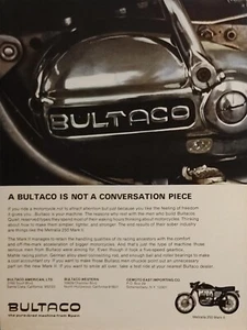1968 Bultaco Metralla 250 Mark II Motorcycle Print Ad - Picture 1 of 1