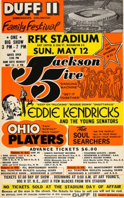 UNKNOWN Jackson Five - Eddie Kendricks - 1974 - RFK Stadium - Poster