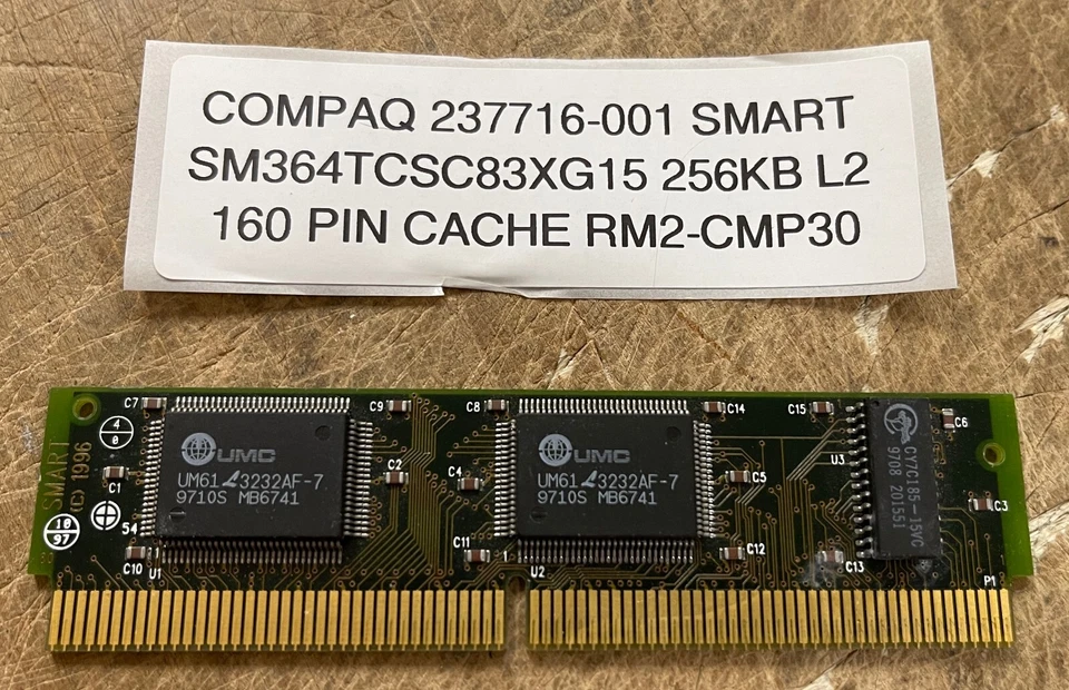 COMPAQ 237716-001 SMART SM364TCSC83XG15 256KB L2 160-PIN CACHE RM2-CMP30 Module - Image 1 of 1