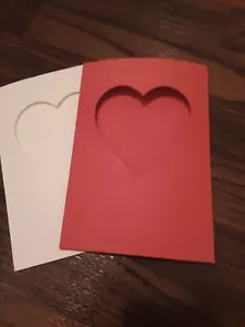5 Handmade A7 Heart Shaped aperture cards 5x7 - Picture 1 of 1