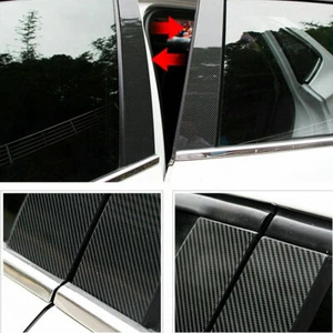 For Porsche Macan 2014-2022 6x Carbon Fiber Pillar Posts Door Window Trim Cover - Picture 1 of 7