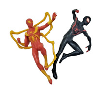 Spin Master Marvel Rubber Spiderman miles Iron Spider Appx 5” Action Figures