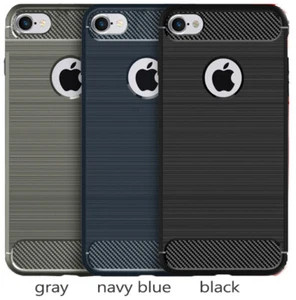 Hülle iPhone Farb-Modellwahl SE 2020 2022 7/8 Karbon-TPU Soft Carbon Fiber Case - Zdjęcie 1 z 18