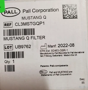 Pall CL3MSTGQP1 Mustang Q chromatography capsule, Q filter, 60ml, 1.5 In Flange - Picture 1 of 6