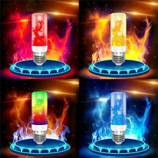LED Flicker Flame Light Bulb Simulated Burning Fire Effect Xmas Party E27 Lamp 