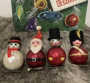 Vintage Unbreakable Christmas Ornament Hong Kong Set Of 4 - Picture 1 of 17