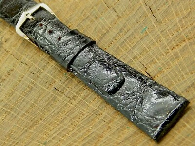 Correa de reloj vintage JB Champion Alligator con hebilla de tono plateado 19 mm nueva de stock sin usar Foto 1 de 4