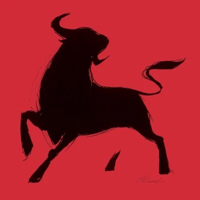 TORO I (27x27), TORO II (27x27) de INNA PANASENKO BULL JUEGO DE 2 PIEZAS OPCIONES DE LIENZO Foto 1 de 4