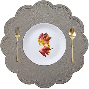 Round PlacematsPU Heat Insulation Stain Resistant Non-Slip Waterproof Dining ... - Picture 1 of 7