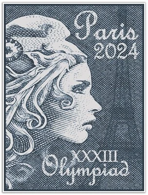 Póster conmemorativo de viaje olímpico París Francia 2024 impresión artística Olimpiada XXXIII Foto 1 de 4