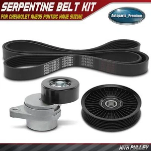 3Pcs Serpentine Belt Drive Component Kit for Chevrolet Aveo5 Pontiac Wave Suzuki - Picture 1 of 9