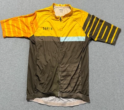 Camiseta deportiva de ciclismo GOBIK amarilla y verde oliva/marrón talla XL Foto 1 de 4