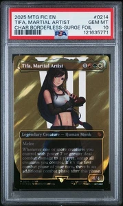 Tifa, Martial Artist 0214 Char Borderless-Surge Foil MTG PSA 10 - Picture 1 of 2