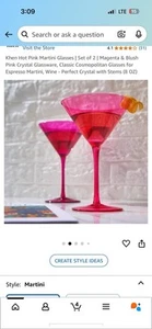 BARBIE x DRAGON GLASSWARE MARTINI GLASSES (Set of 2) 240ml Each - Picture 1 of 2