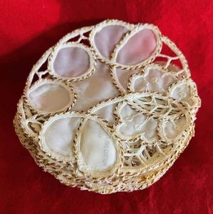 12 New Woven Coasters Decorative Solid Fabric w Braided Border & Metallic Thread - Picture 1 of 4