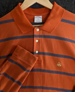 Brooks Brothers 346 Mens Size Large L/S Cotton Striped Polo Auburn University AU - Picture 1 of 8