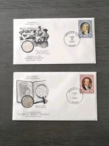 2005 Lewis & Clark Commemorative Nickel Set First Day Covers Denver Mint COA - Picture 1 of 8
