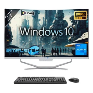 AIO ALL IN ONE Celeron 1,8GHz 27" CURVED 16GB 2TB WIN10 PC COMPUTER FESTNETZ - Bild 1 von 7