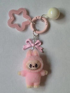 1 x Super Cute LABUBU the MONSTERS Fuzzy Bag Charm Dangle PINK - Picture 1 of 1