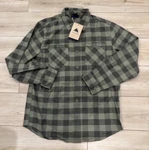Burton Men's Favorite Flannel New Forest Moss Green Buffalo Plaid Sz M Medium - Picture 1 of 6