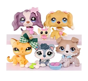 Lote de 5 regalos para tienda de mascotas LPS Cocker Spaniel gato de pelo corto Collie Husky cachorro raro niño - Imagen 1 de 7