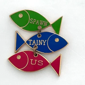 Vintage Odyssey of the Mind Dangle Fish Lapel Pin - Picture 1 of 3