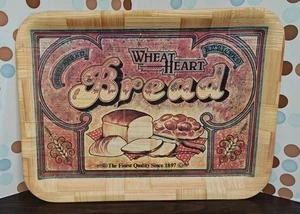 Landmark Designs Vintage Bamboo Serving Tray Wheat Heart Bread - Picture 1 of 10