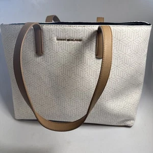 Tommy Hilfiger Women's Classic Tote Handle Bag Purse Large NWT TH Off White Logo - Picture 1 of 11