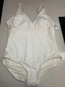 Lands End Brandneu Badeanzug Wattiert Badeanzug Weiß XL 18 - Bild 1 von 4