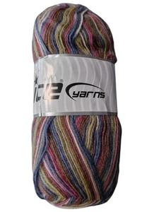 4ply Sock Knitting Yarn/Wool Ice Yarns Wool Sock Yarn Khaki/Blue/Brown 1 x 100g - Picture 1 of 2