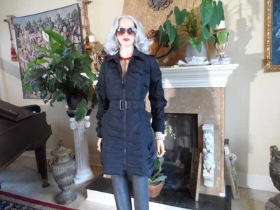 Novo Trench Coat Burberry London Azul Marinho Escuro Ruched Tamanho EUA 12 - Imagem 1 de 4