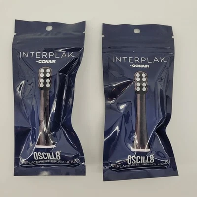2 Pack Interplak by Conair Oscill8 Replacement Toothebrush Head NT18RPBL - Image 1 of 2