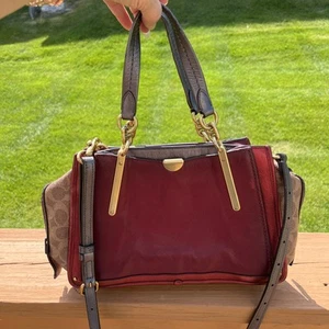 Dreamer With Signature Canvas Color Blocking Coach Purple Burgundy Gray EUC - Picture 1 of 24