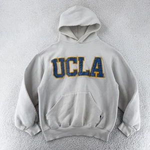 Vtg UCLA Russell Athletic Hoodie Mens BOXY Short Small Embroidered Sweatshirt - Picture 1 of 7
