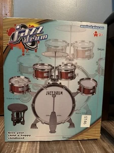 Kids Drum Set Music Toy Drum Set for Toddlers Ages 3-5 Jazz Drum Kit with Stool - Picture 1 of 2