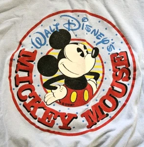 Vintage 80s Disney Mickey Mouse Sweatshirt Crewneck Light Blue Medium - Picture 1 of 9